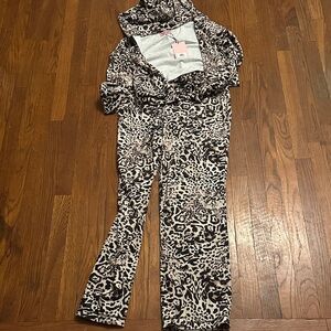 NWT Juicy Couture Leopard hoodie & pants set $199 velour ocelot